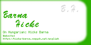 barna hicke business card